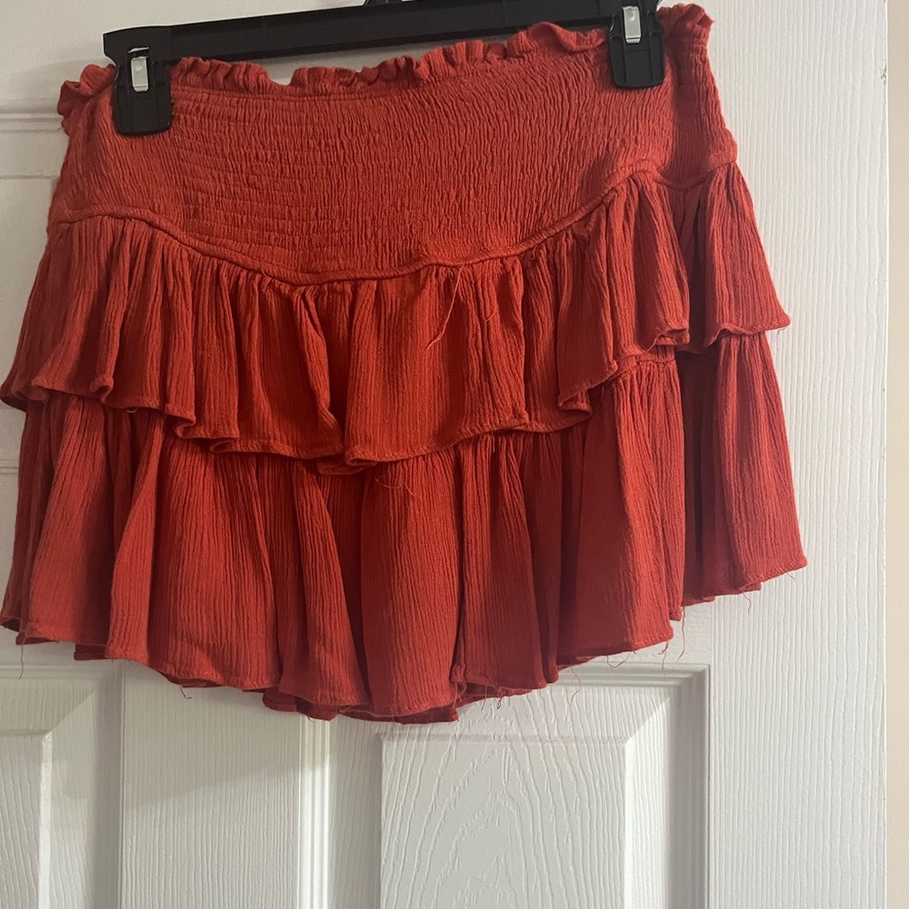 Smocked Orange Skirt | Brand: Mustard Seed | Color: Orange | Size: Medium